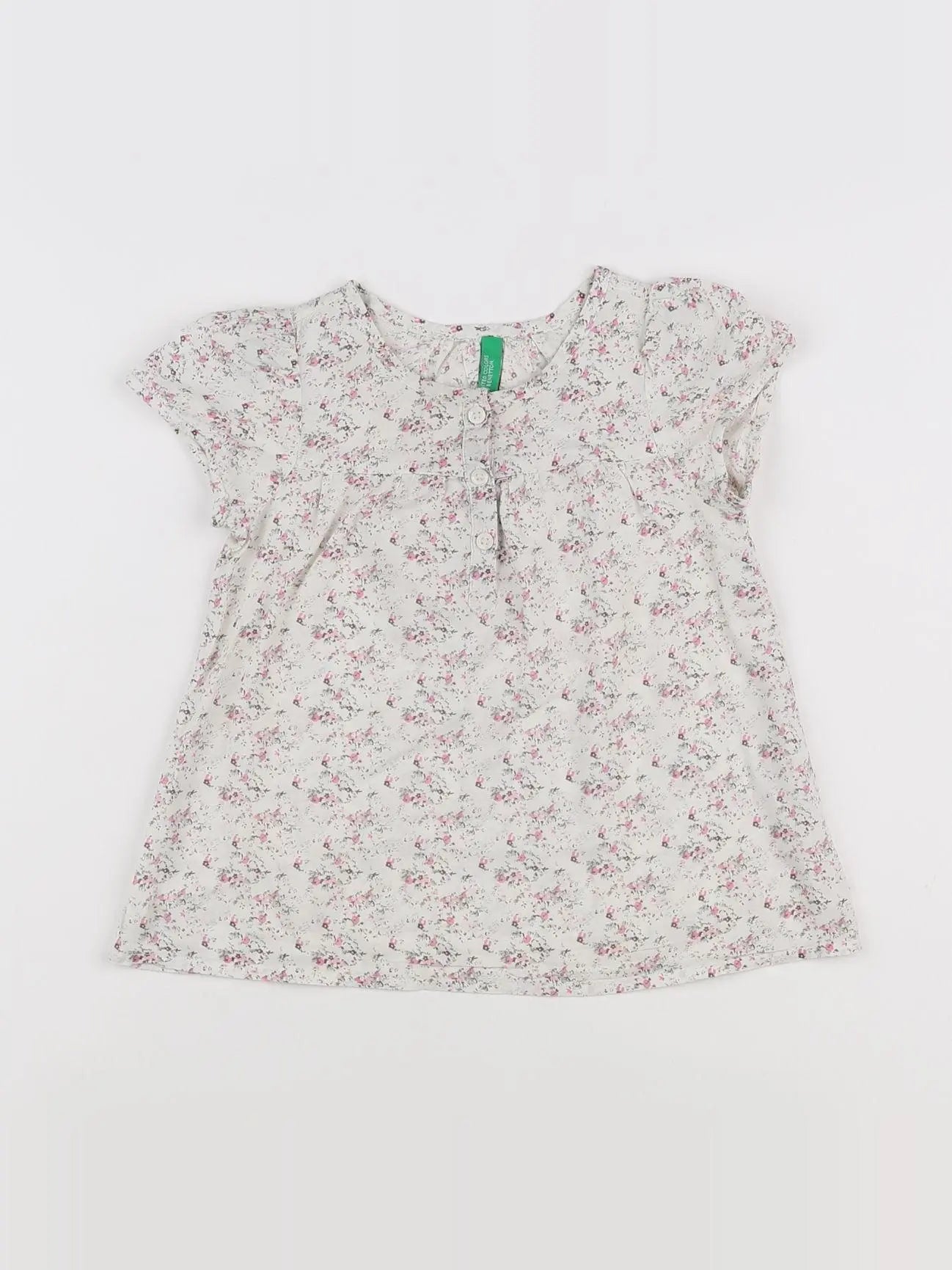 Benetton - blouse blanc - 12/18 mois
