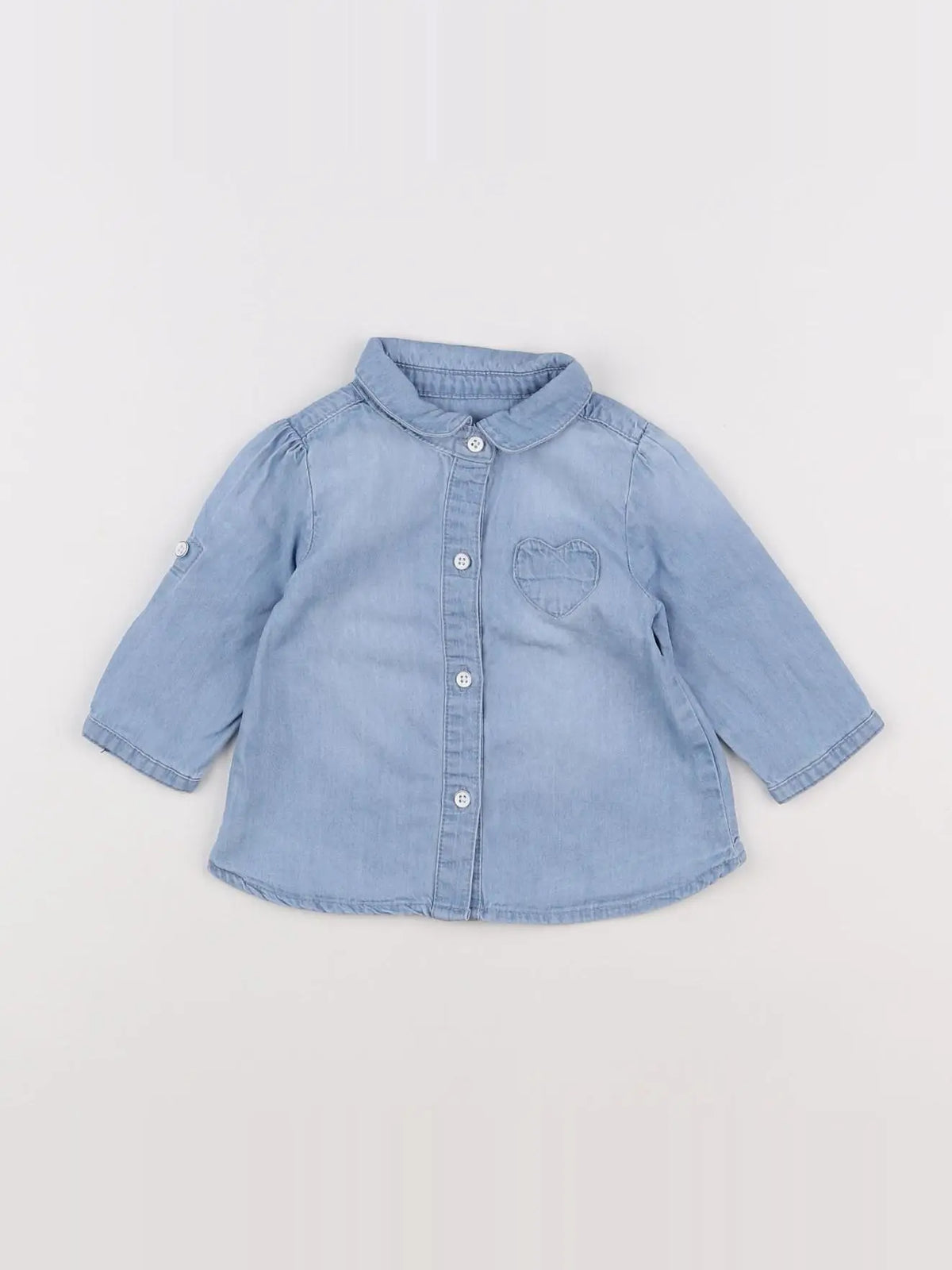 Vertbaudet - chemise bleu - 3 mois