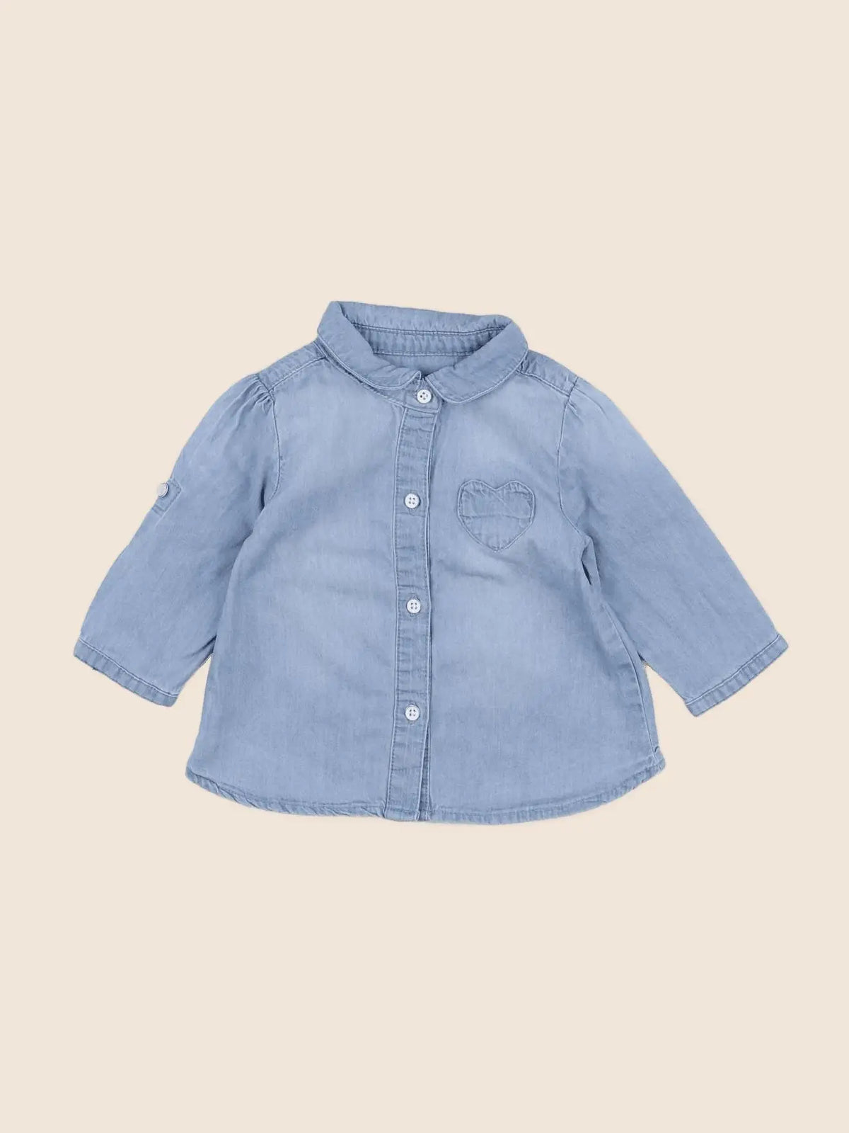 Vertbaudet - chemise bleu - 3 mois