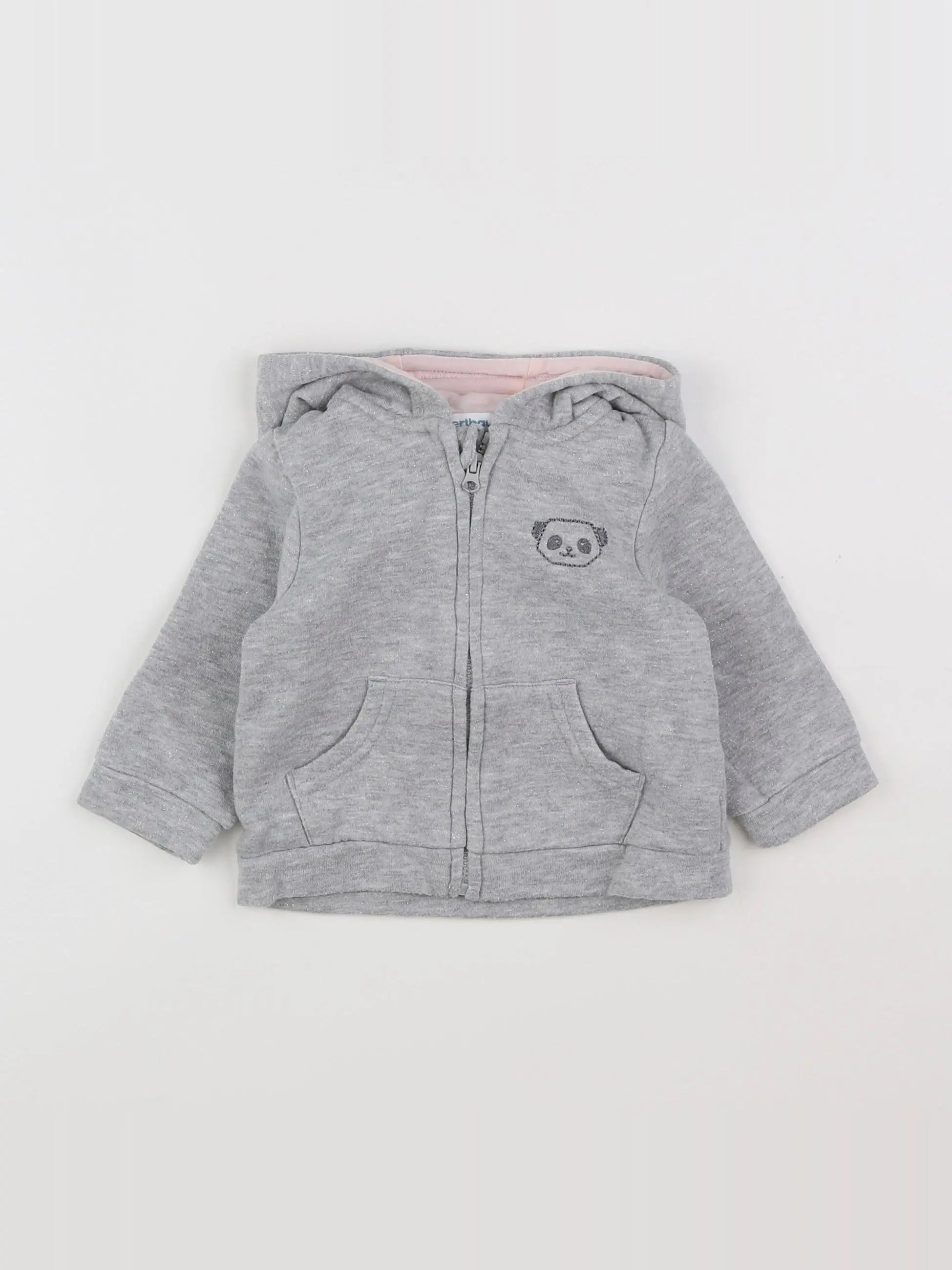 Vertbaudet - sweat argent, gris - 6 mois