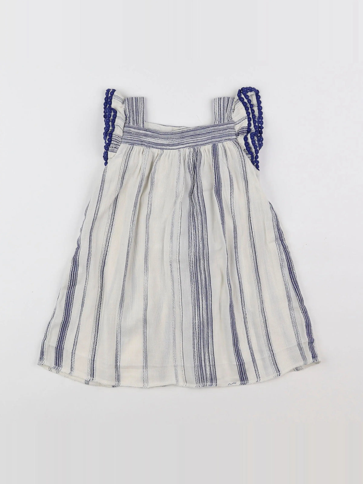 Zara - robe beige, bleu - 12/18 mois