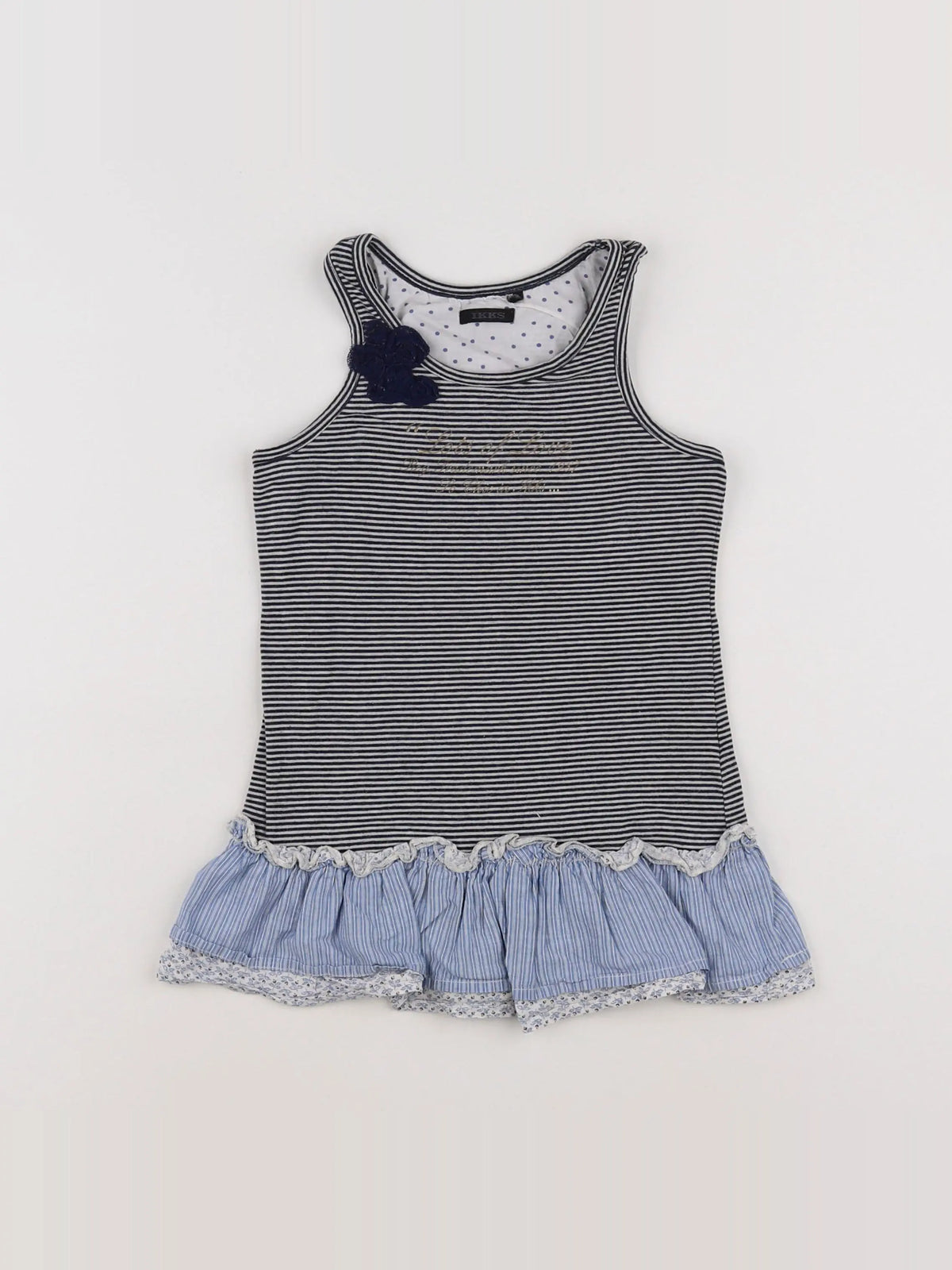 IKKS - robe blanc, bleu - 6/9 mois