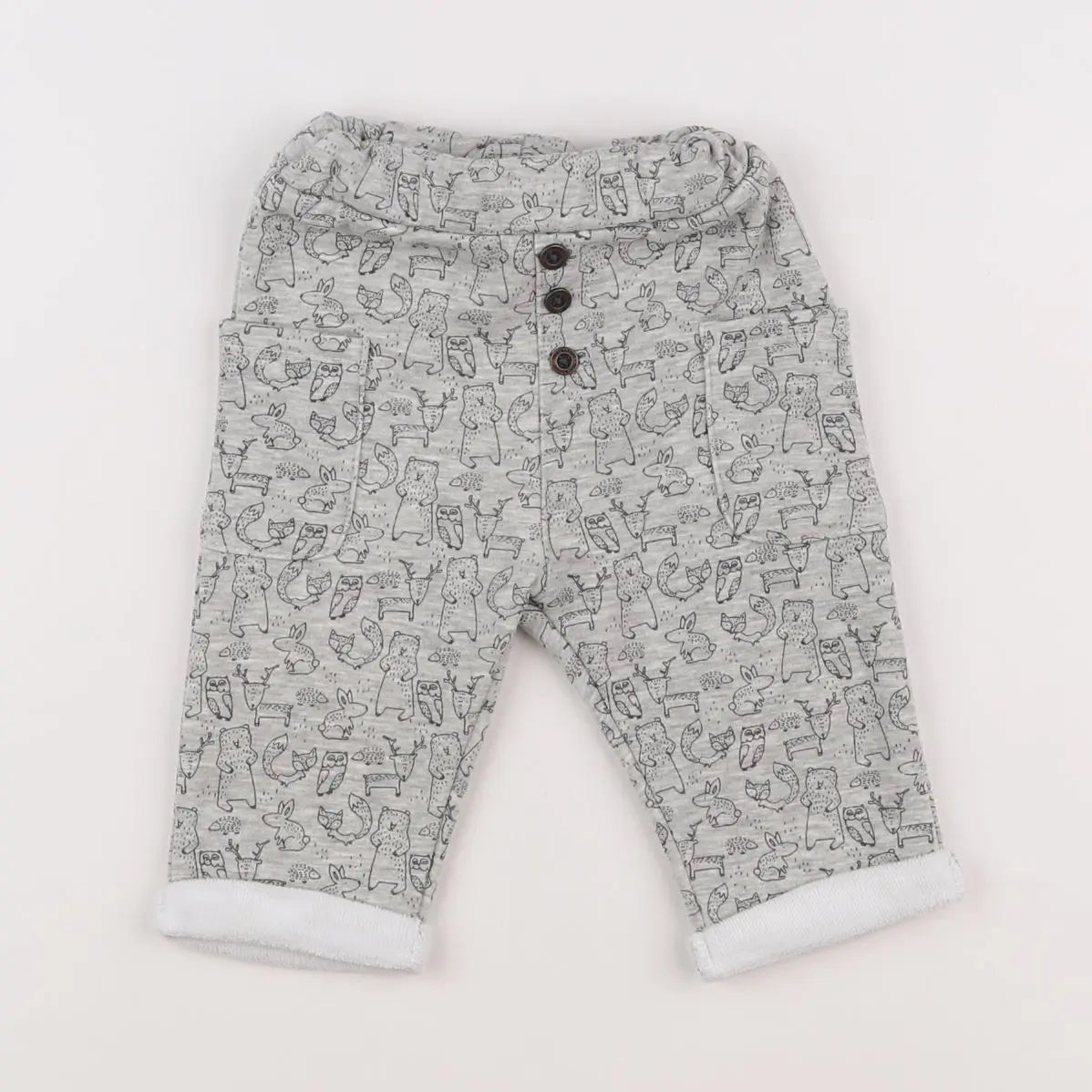 Vertbaudet - jogging gris, noir - 6 mois