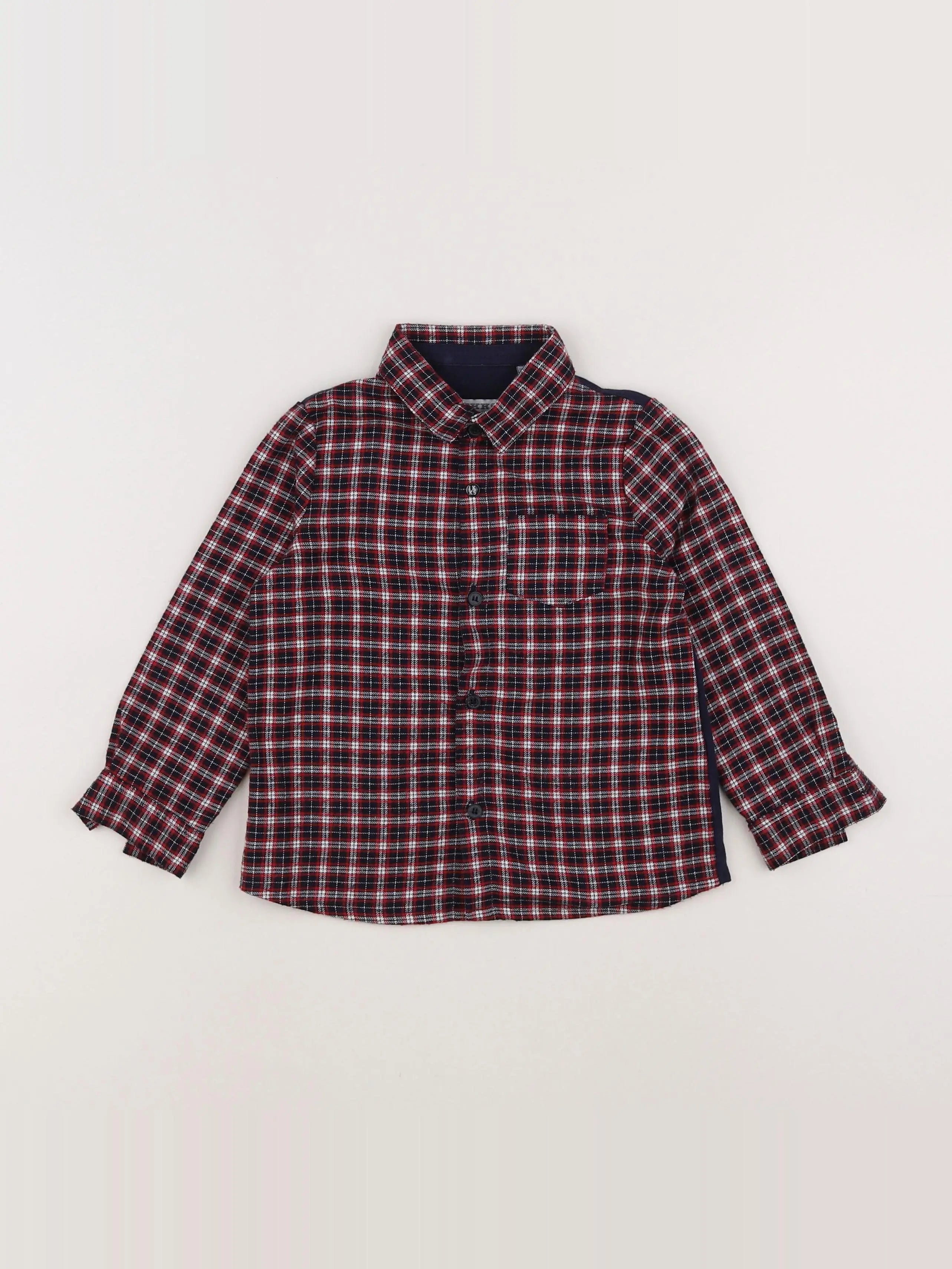 IKKS - chemise rouge, bleu - 2 ans