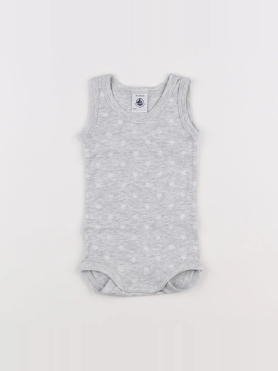 Petit Bateau - body coton gris - 3 mois