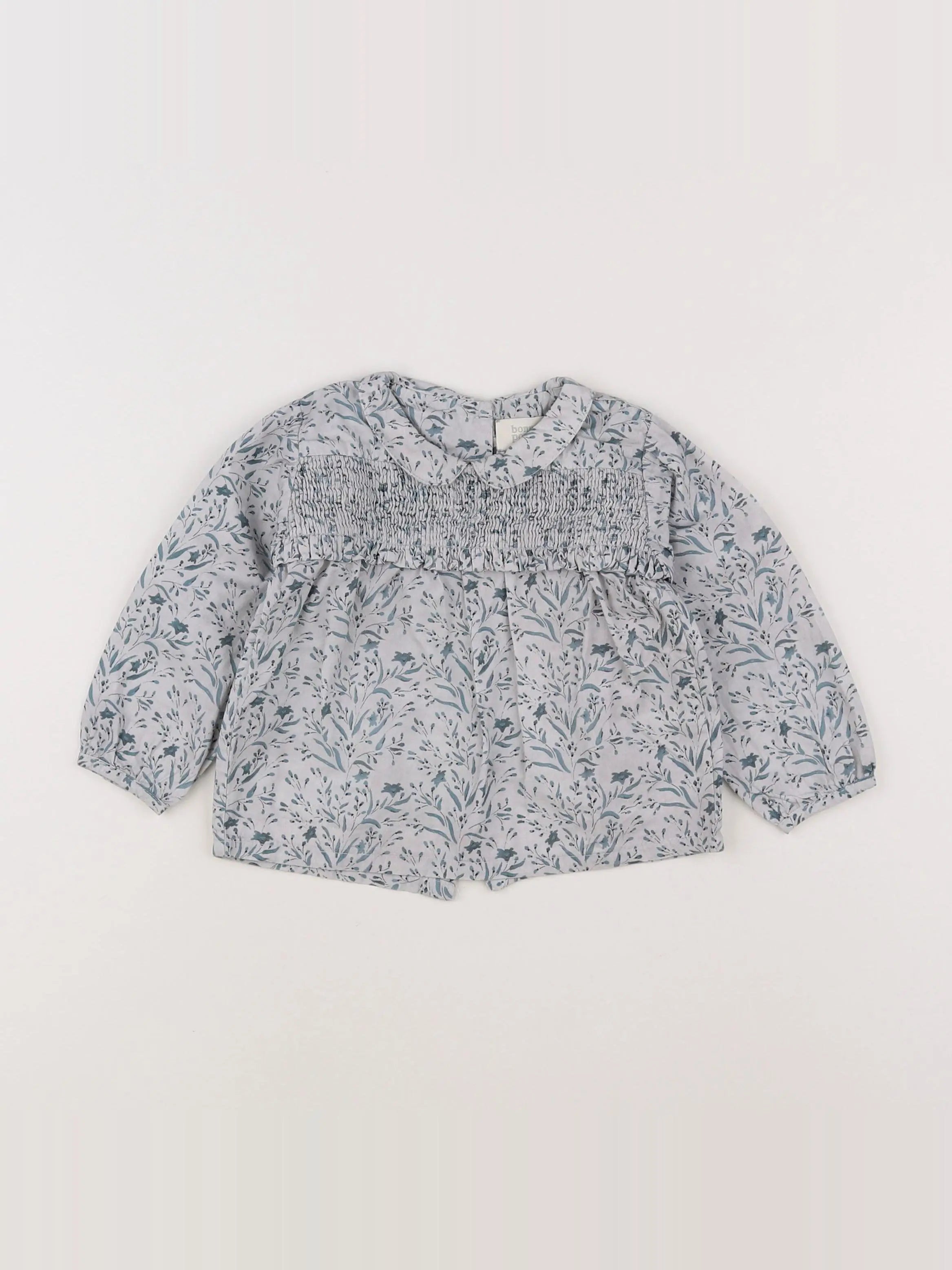 Bonnet à Pompon - blouse gris - 12 mois
