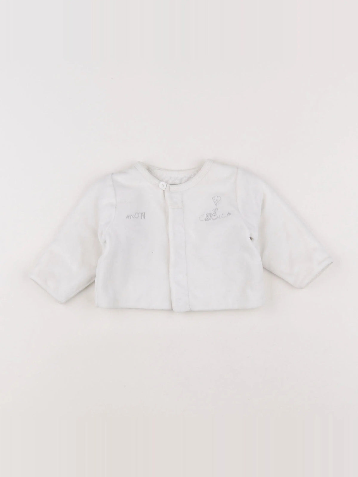 Petit Bateau - sweat blanc - 6 mois