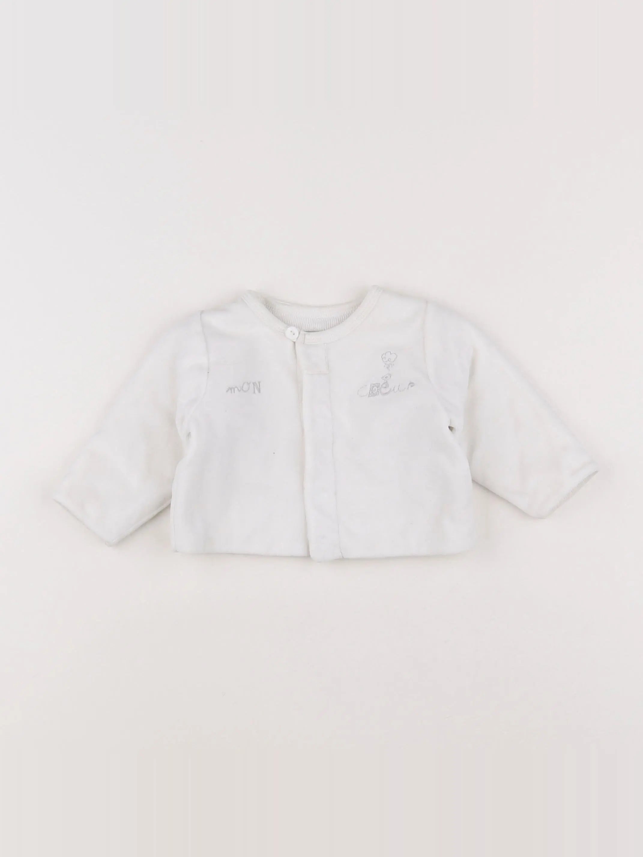 Petit Bateau - sweat blanc - 6 mois