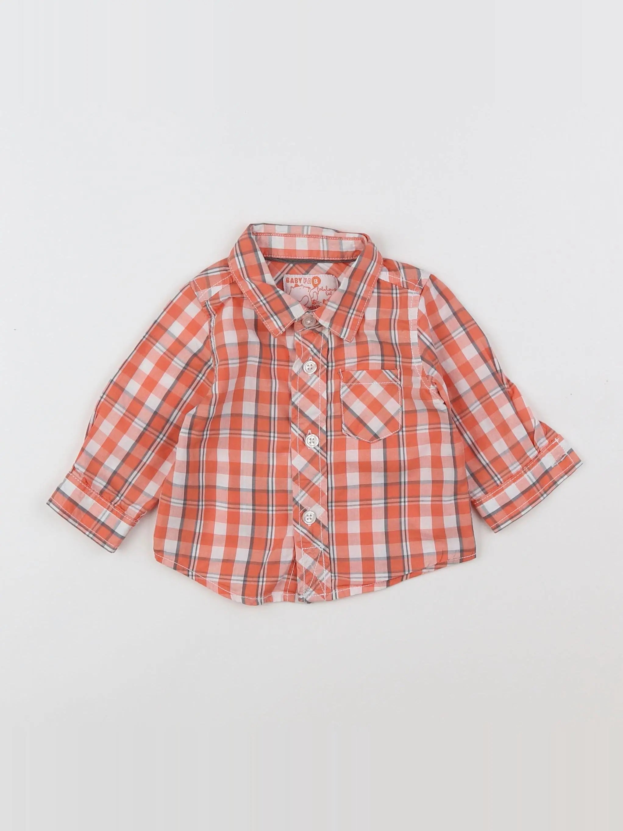 Tape à l'oeil - chemise blanc, orange - 3 mois