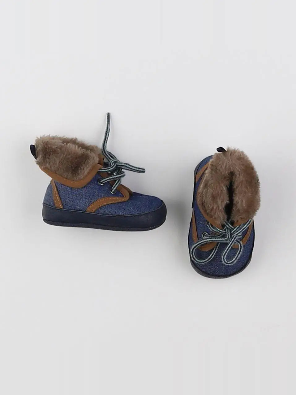 Tape à l'oeil - chaussons bleu, marron - 0/3 mois