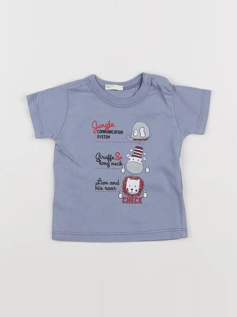 Benetton - tee-shirt bleu - 1/3 mois