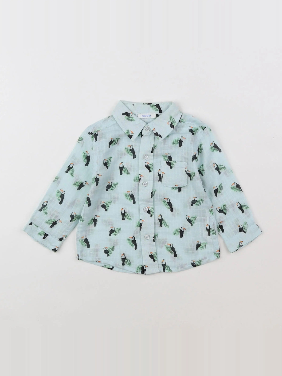 Boutchou - chemise vert - 6 mois
