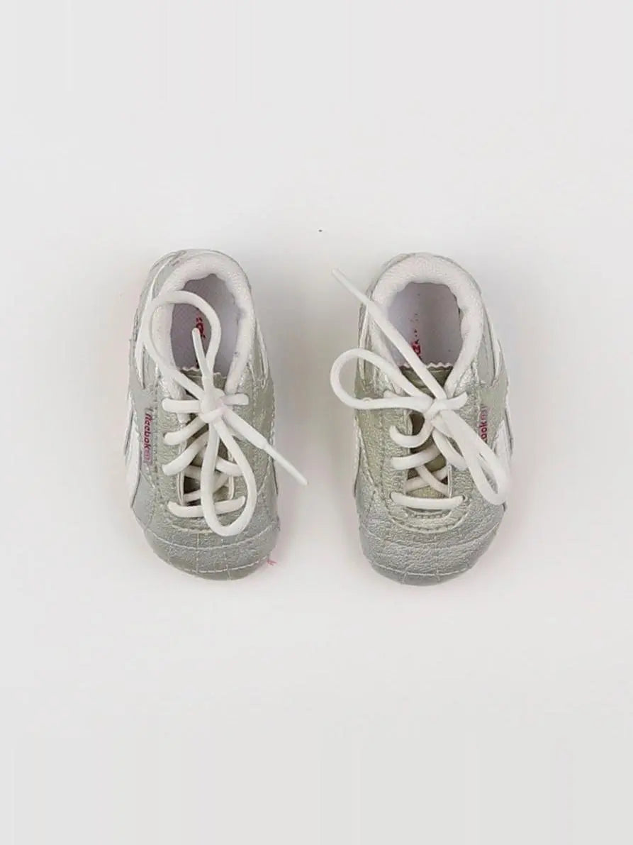 Reebok - tennis à scratch/ lacets gris - pointure 17