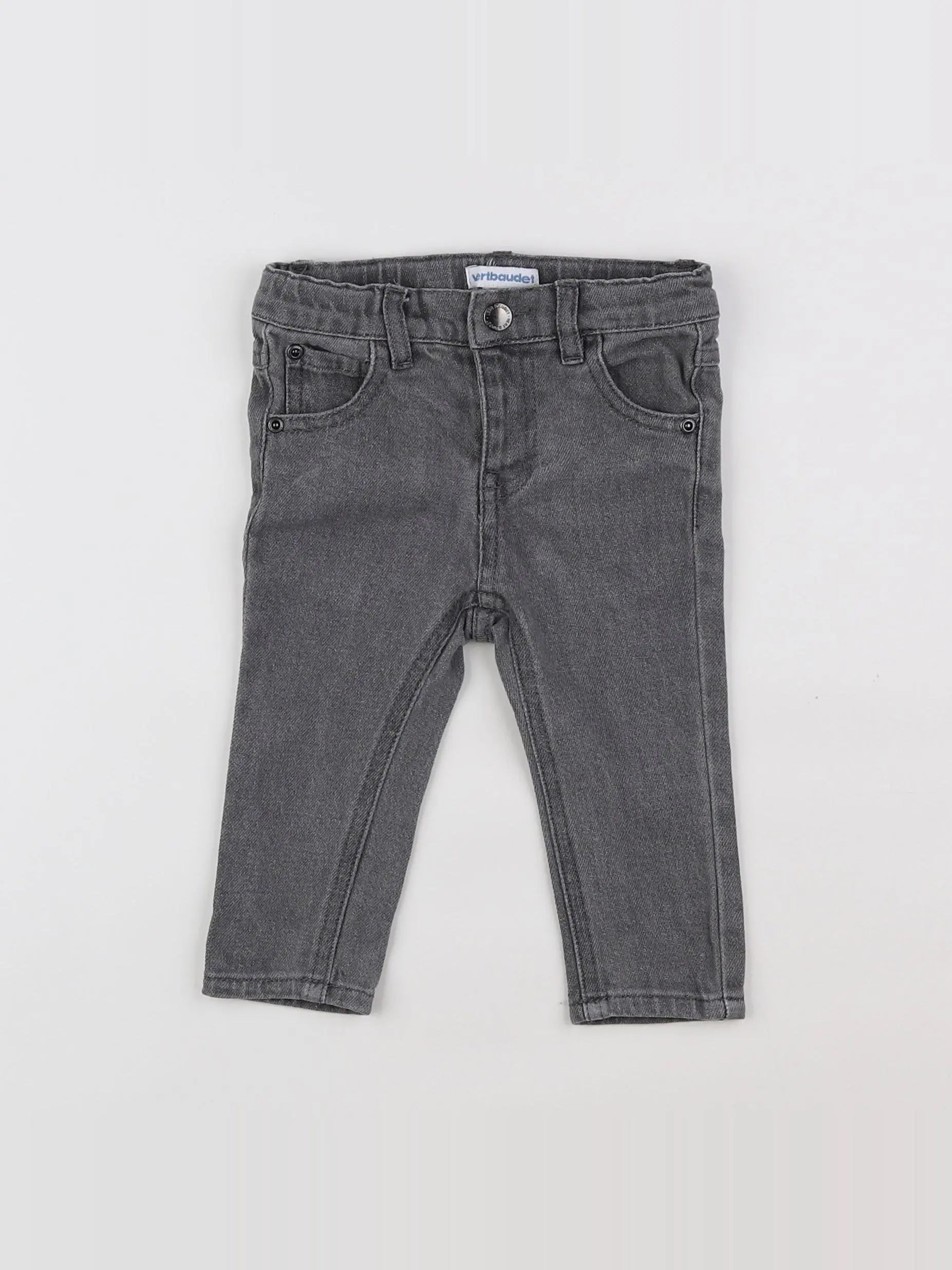 Vertbaudet - jean gris - 9 mois
