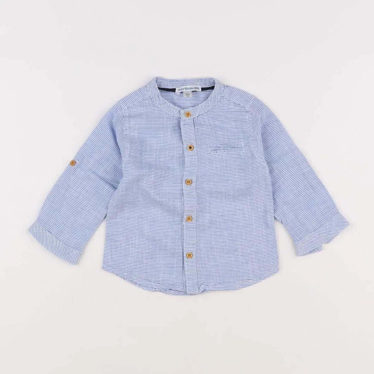 Vertbaudet - chemise bleu - 12 mois