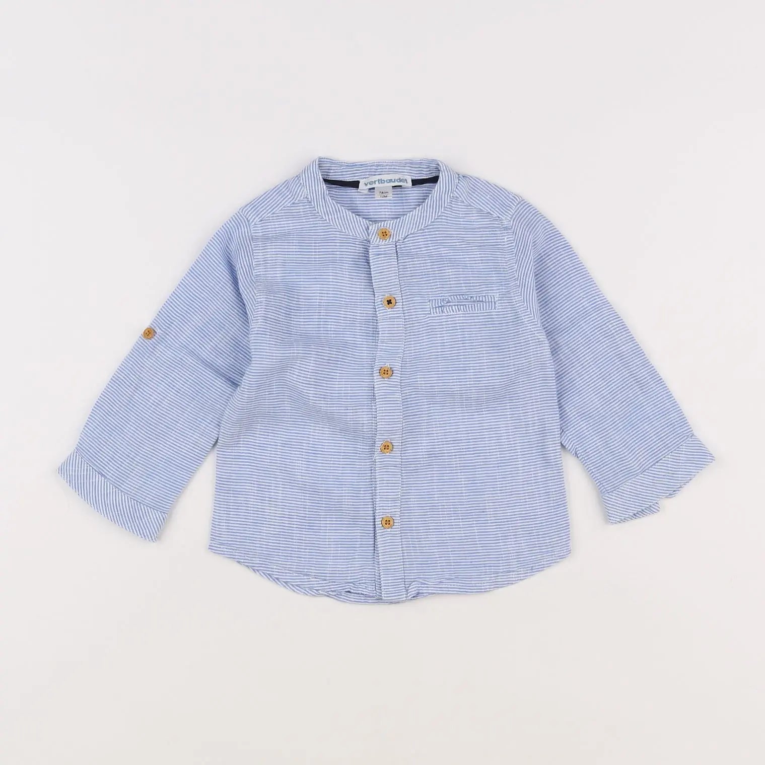 Vertbaudet - chemise bleu - 12 mois
