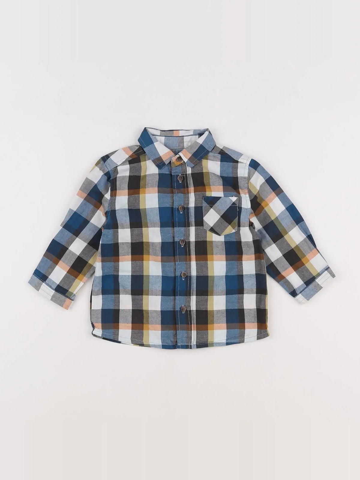 Boutchou - chemise bleu - 9 mois