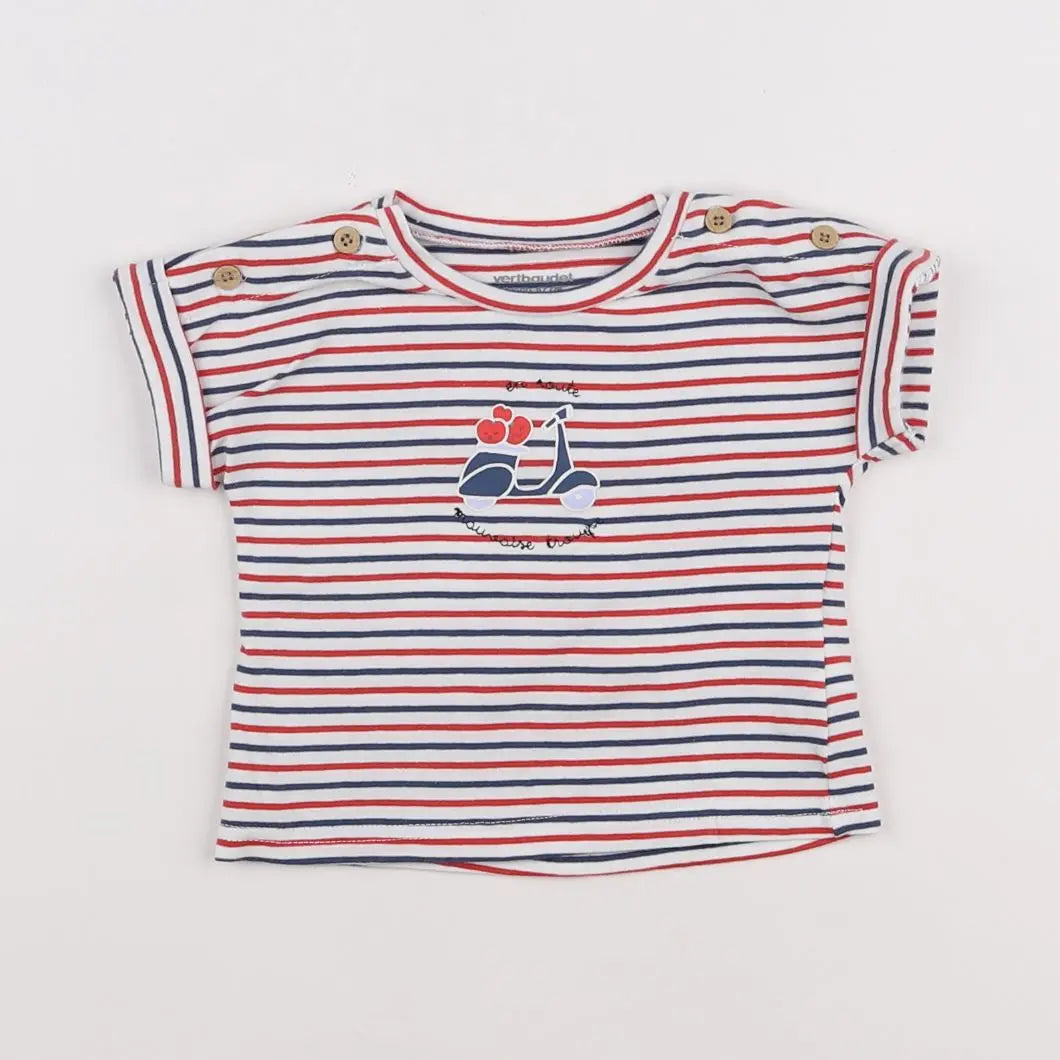 Vertbaudet - tee-shirt multicolore - 6 mois