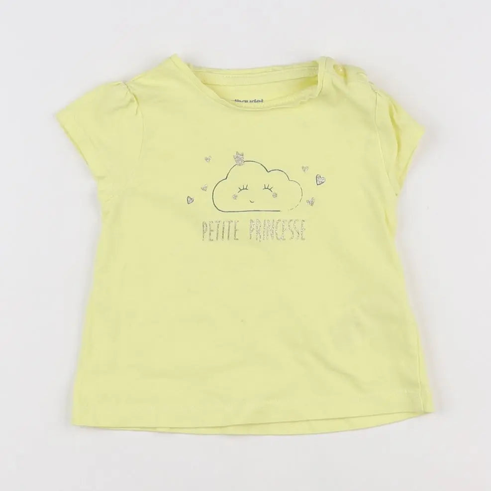 Vertbaudet - tee-shirt jaune - 6 mois