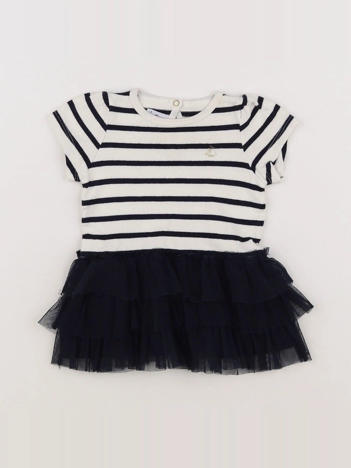 Petit Bateau - robe bleu, beige - 6 mois