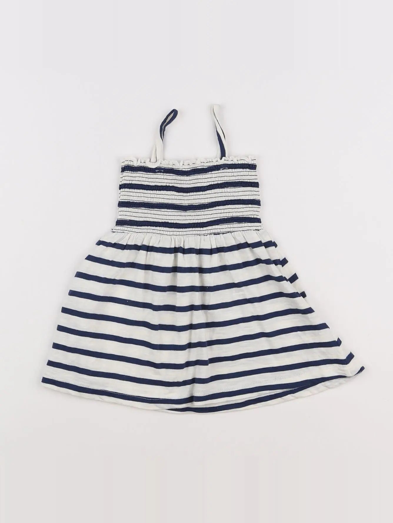 Vertbaudet - robe bleu, blanc - 9 mois