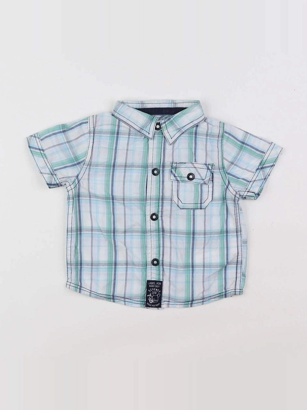 Tape à l'oeil - chemise bleu, blanc - 9 mois