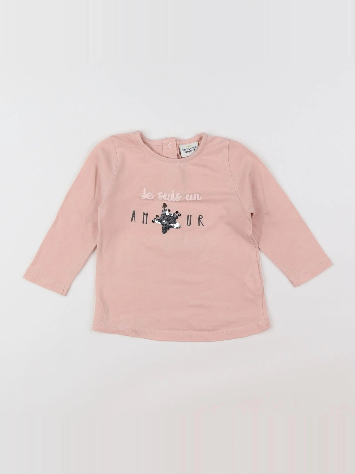 Tape à l'oeil - tee-shirt rose - 12 mois