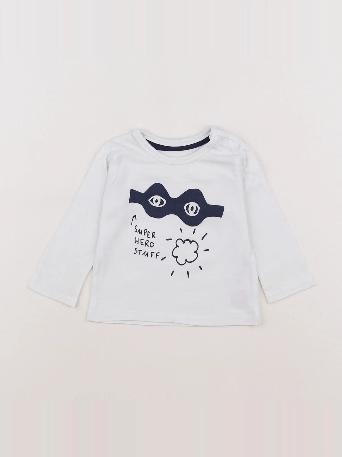 Vertbaudet - tee-shirt bleu, blanc - 6 mois