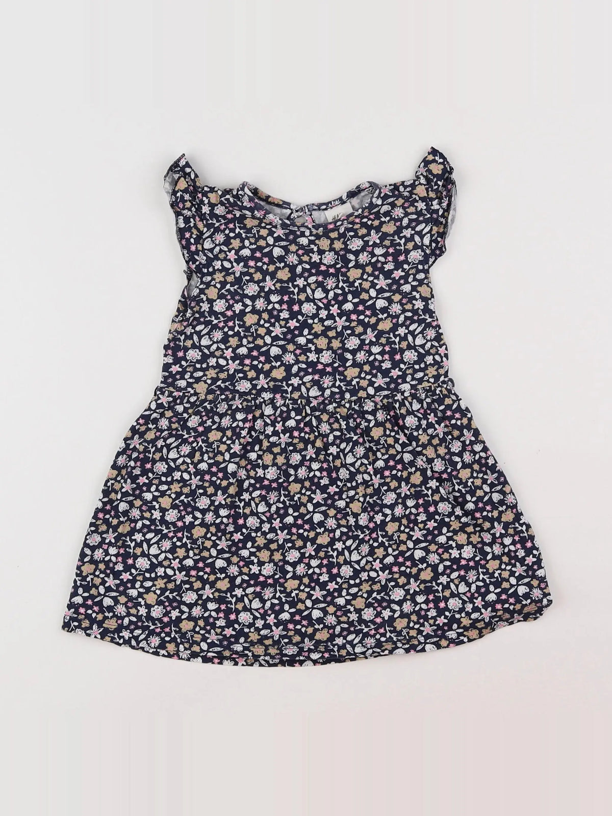 H&M - robe bleu, rose - 9/12 mois