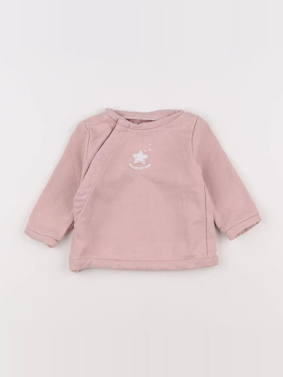 Vertbaudet - sweat rose - 6 mois