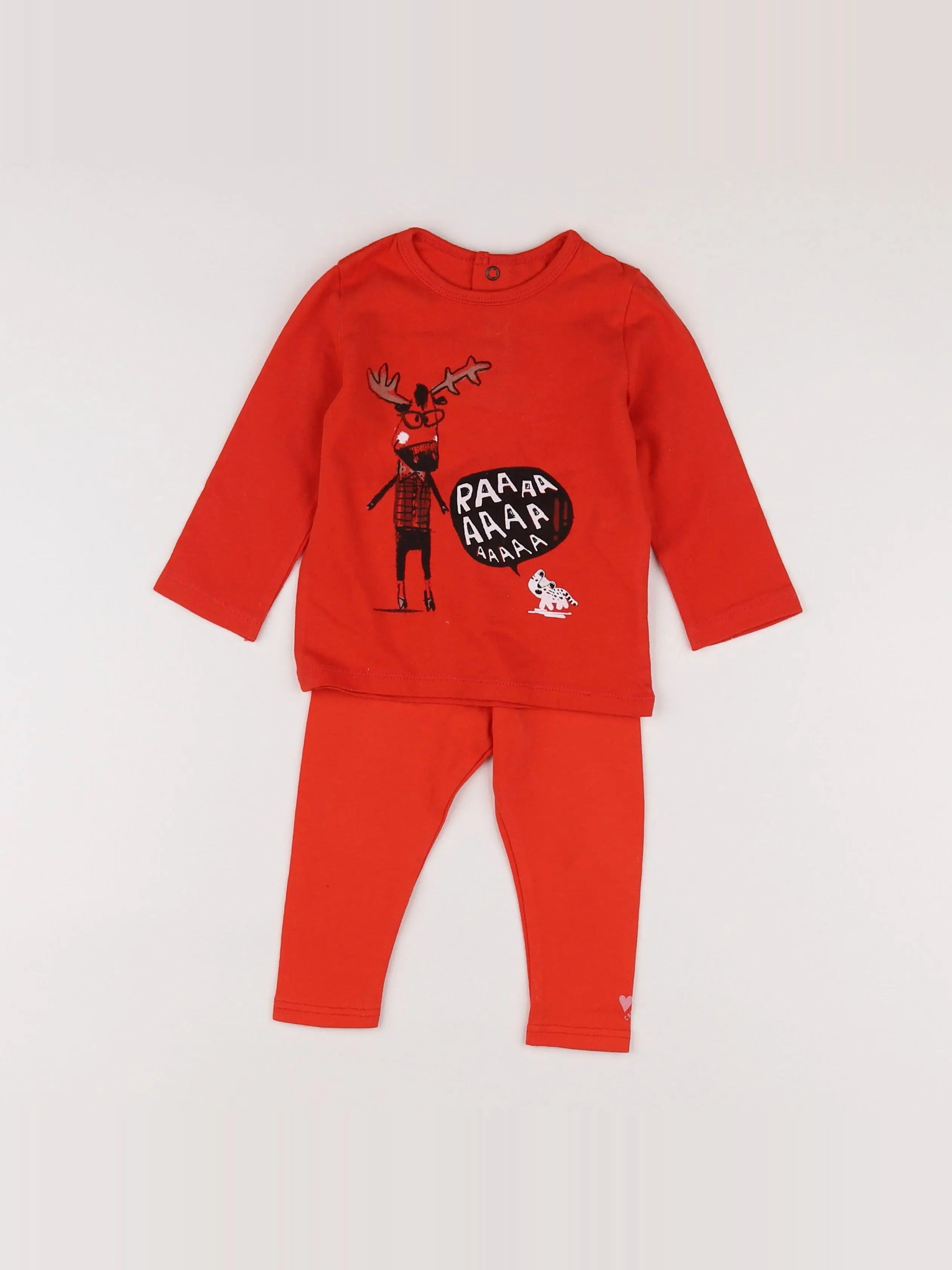 Catimini - ensemble rouge - 12 mois