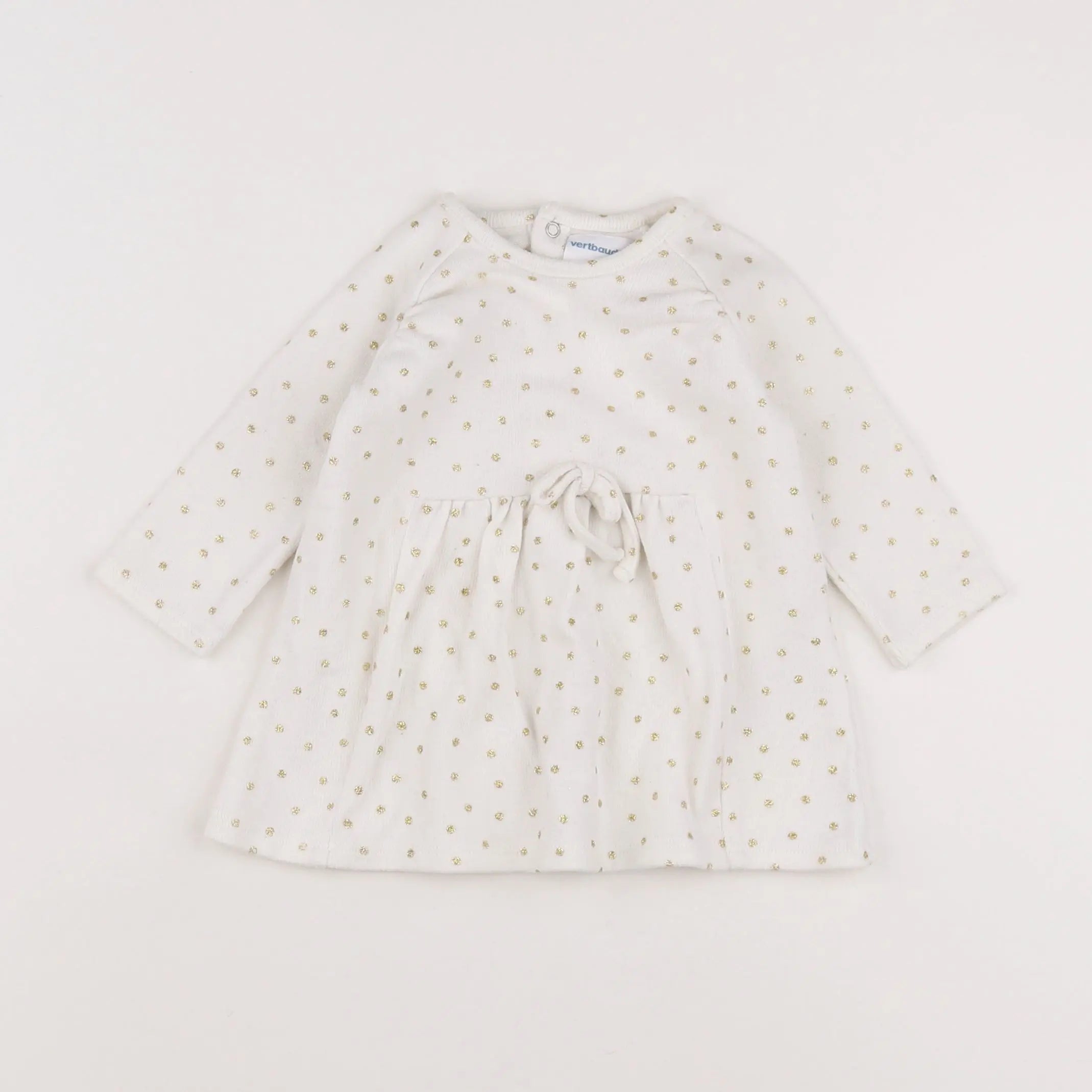 Vertbaudet - robe blanc, or - 6 mois