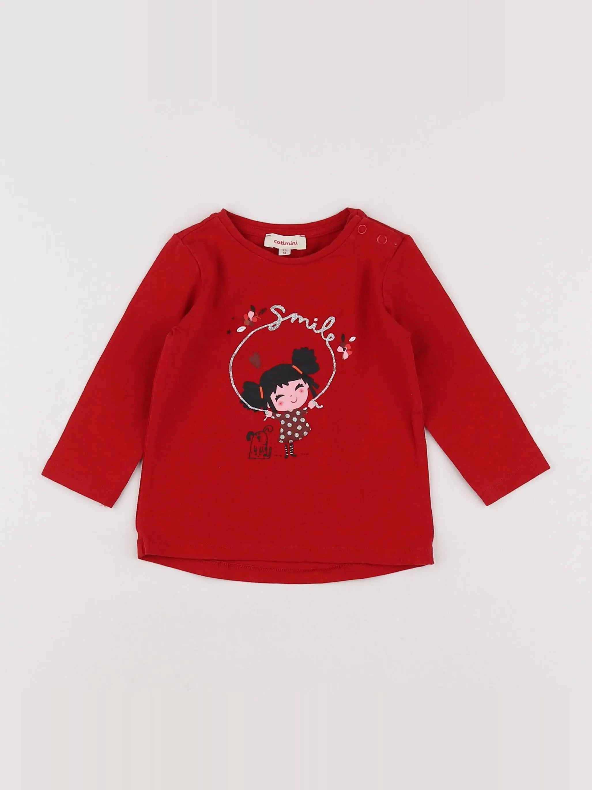 Catimini - tee-shirt rouge - 12 mois
