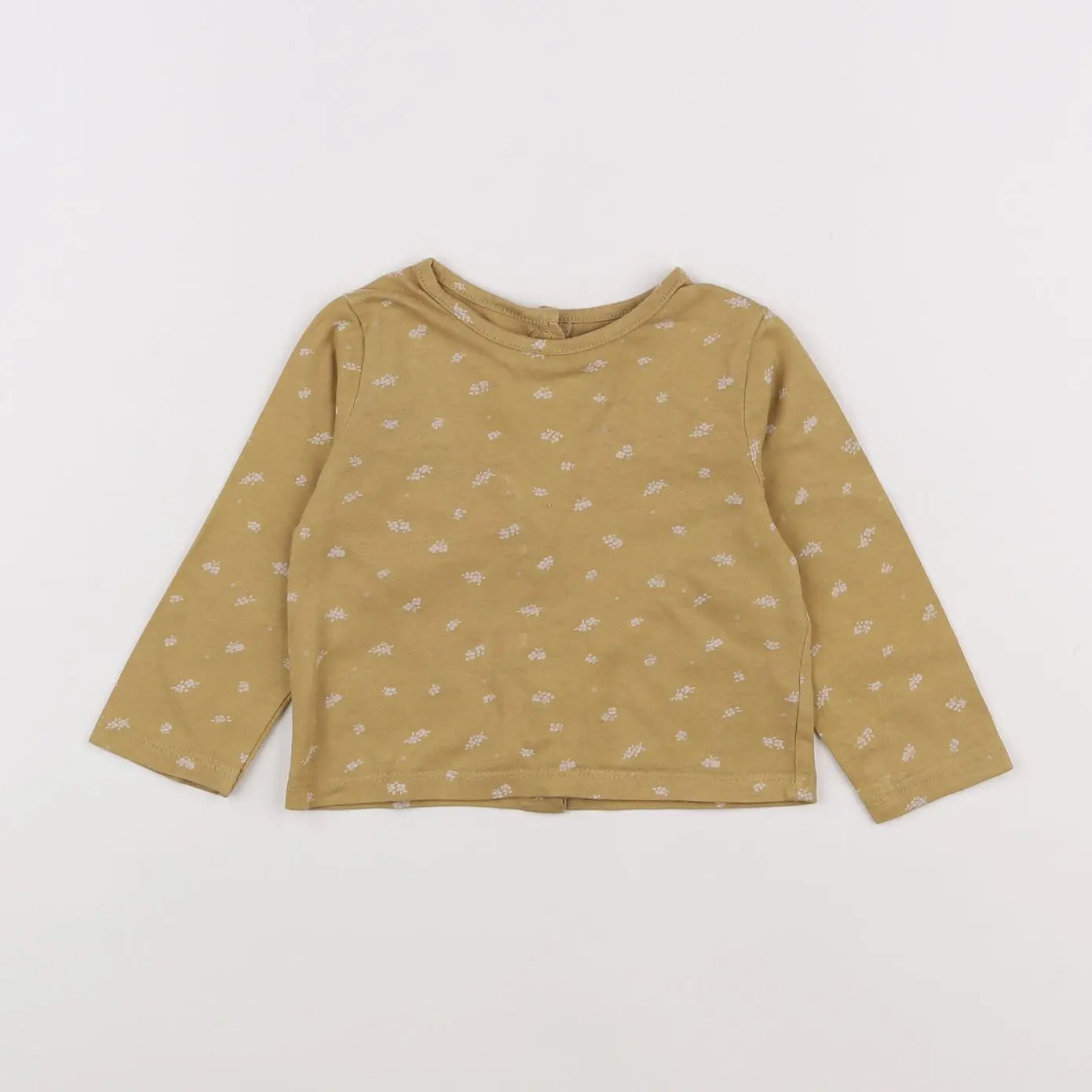 Vertbaudet - tee-shirt jaune, blanc - 6 mois