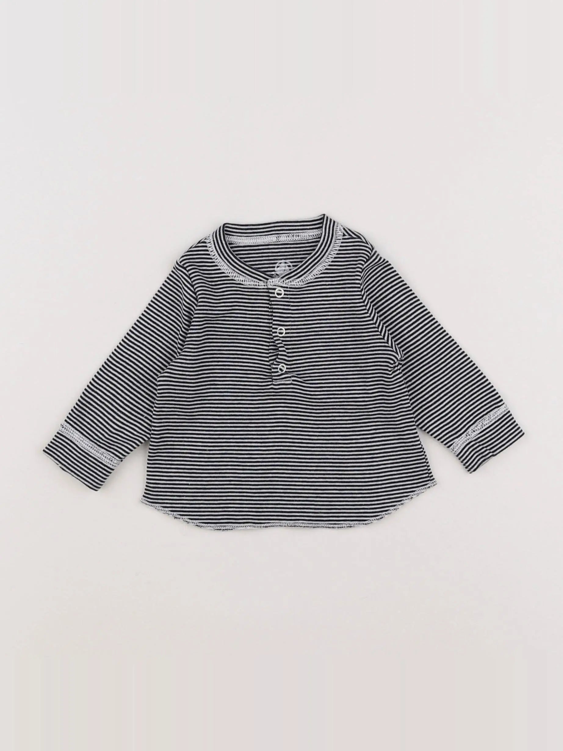 Petit Bateau - tee-shirt blanc, bleu - 3 mois
