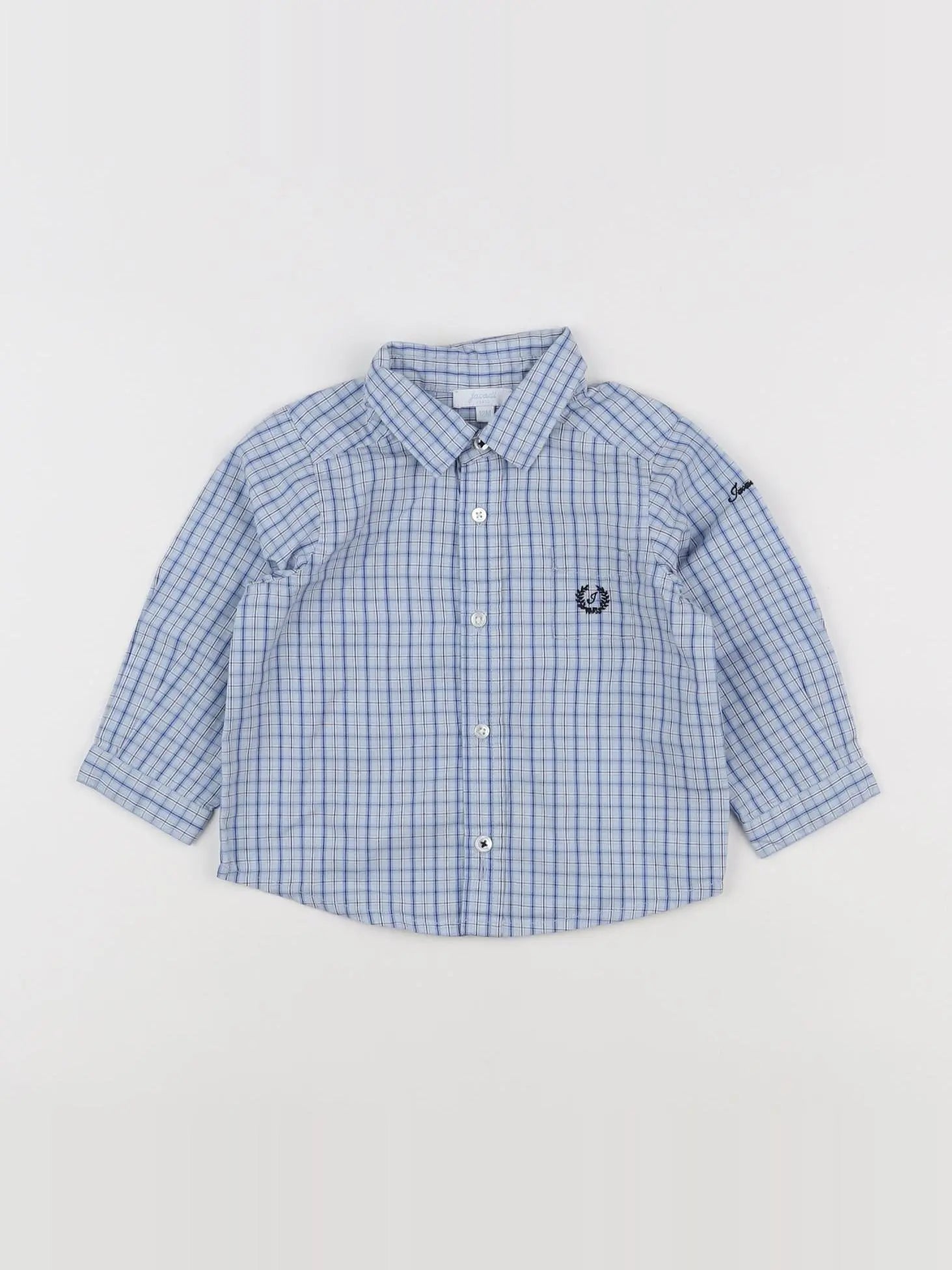 Jacadi - chemise blanc, bleu - 12 mois
