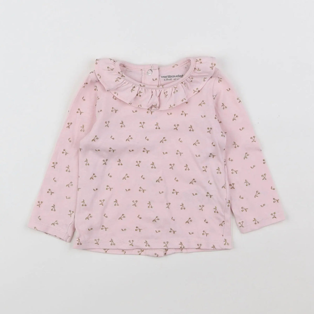 Vertbaudet - tee-shirt rose, or - 6 mois