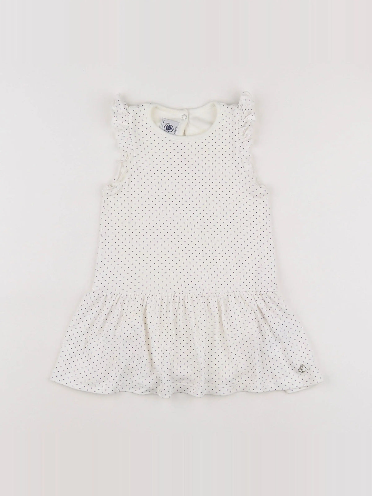 Petit Bateau - robe blanc, violet - 18 mois