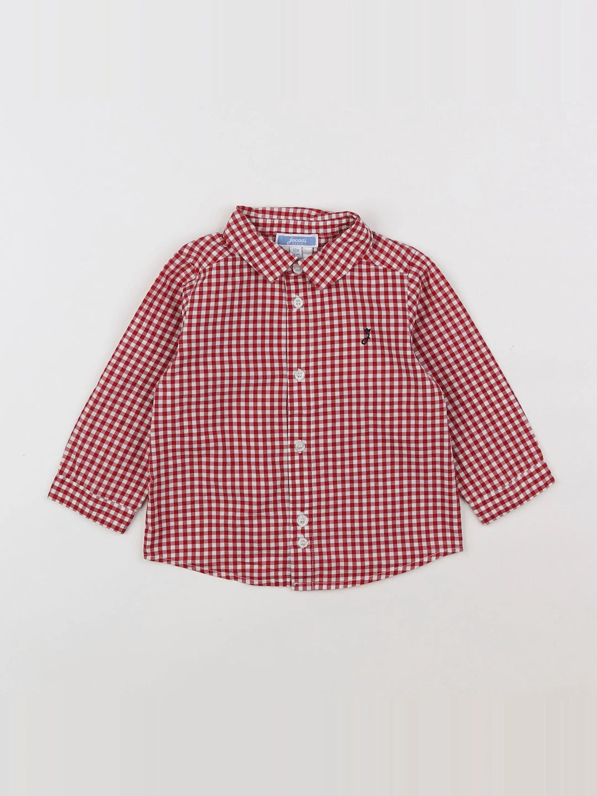 Jacadi - chemise rouge, blanc - 12 mois