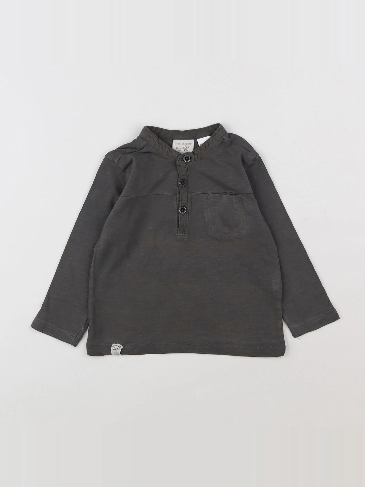 Zara - tee-shirt gris - 9/12 mois