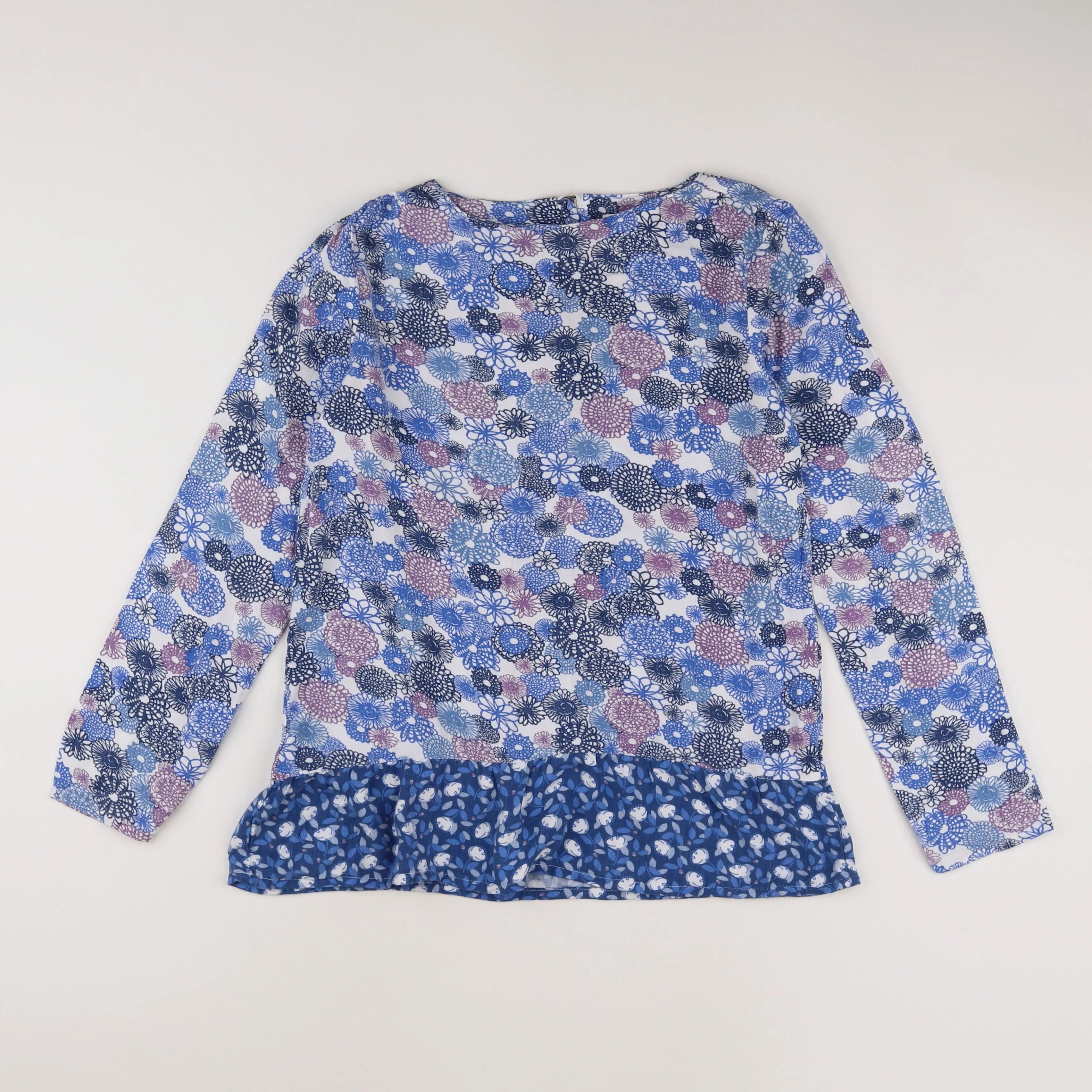 Vertbaudet - tee-shirt bleu, blanc, violet - 12 ans