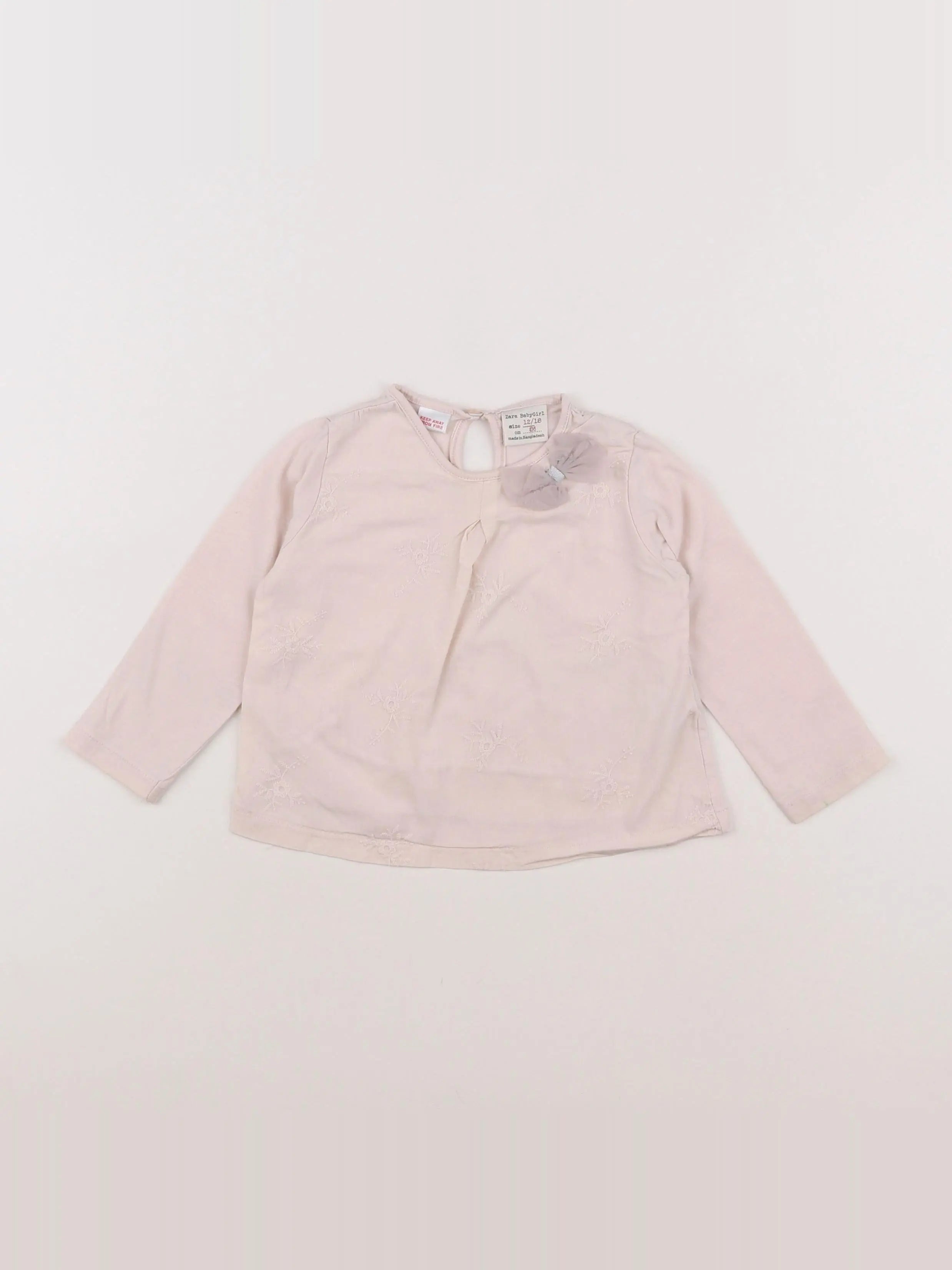 Zara - tee-shirt rose - 12/18 mois