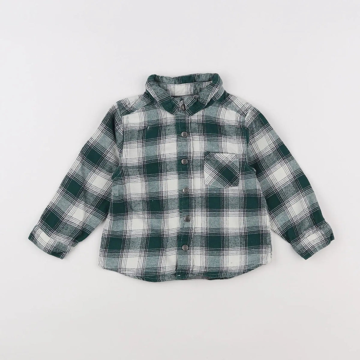 Vertbaudet - chemise blanc, vert - 18 mois