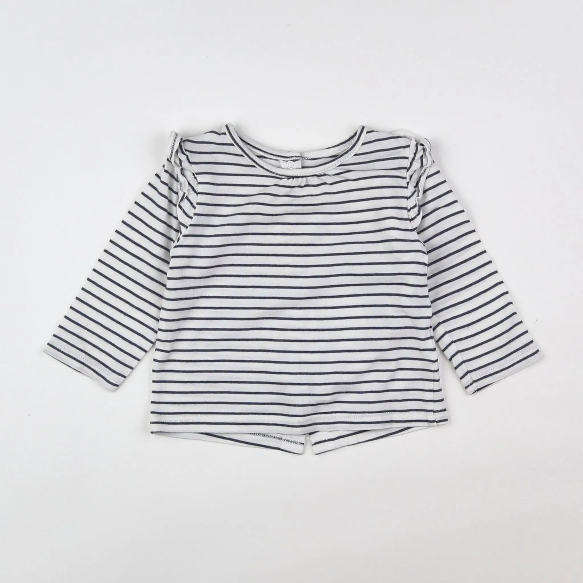 Vertbaudet - tee-shirt blanc, bleu - 6 mois