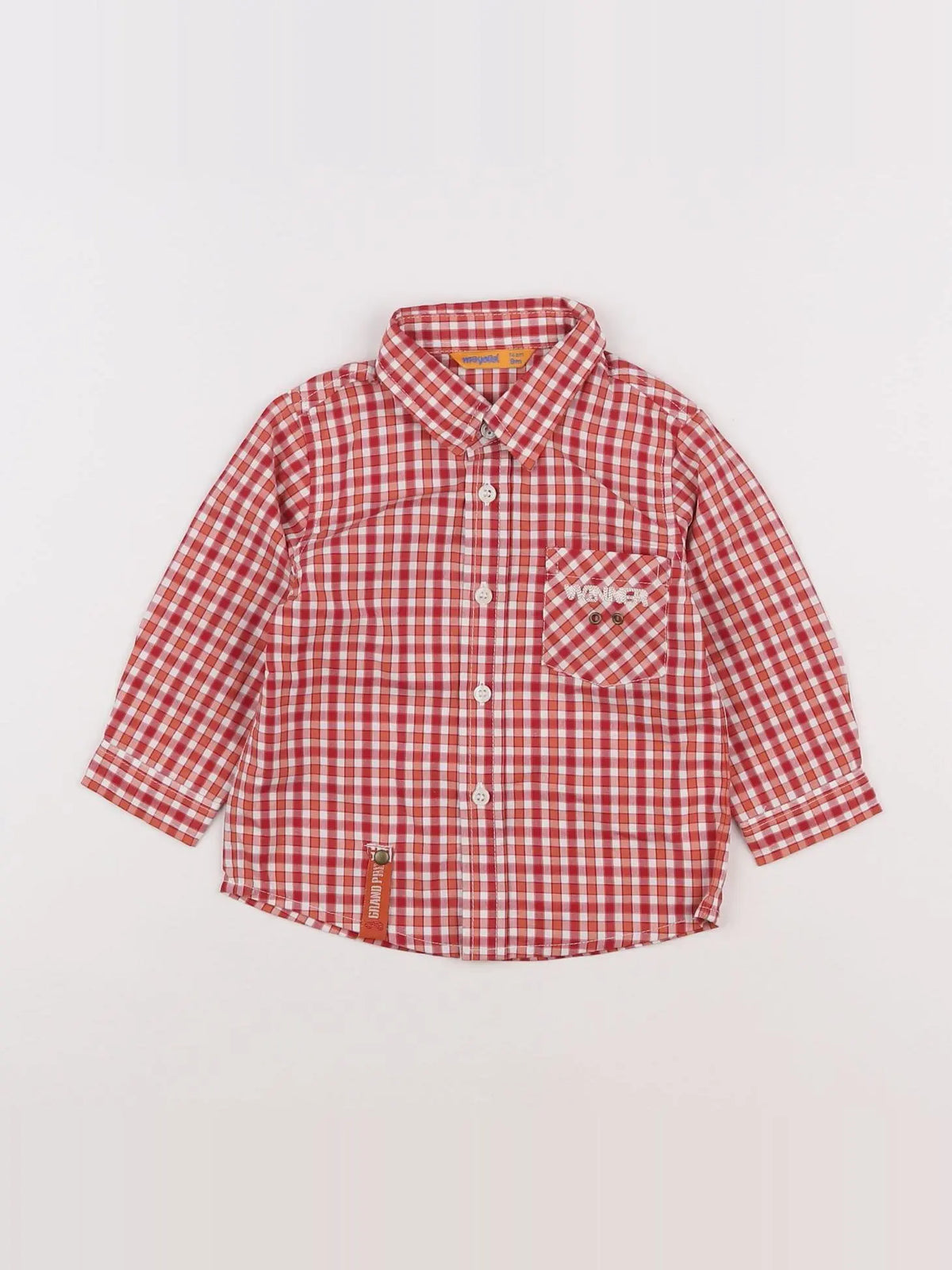 Mayoral - chemise blanc, rouge - 9 mois