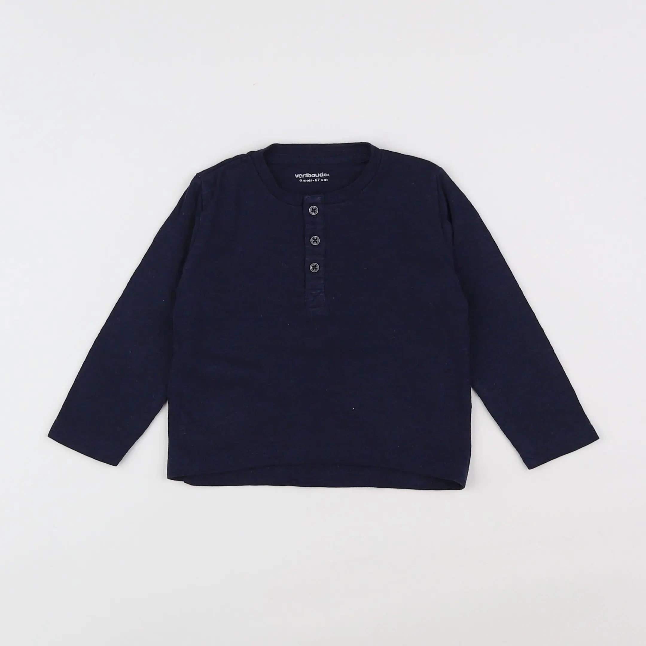 Vertbaudet - tee-shirt bleu - 6 mois