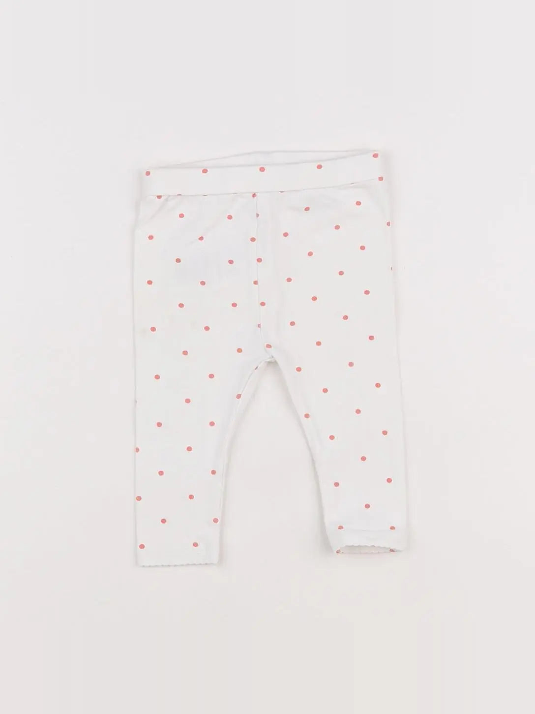 Vertbaudet - legging blanc, rose - 6 mois