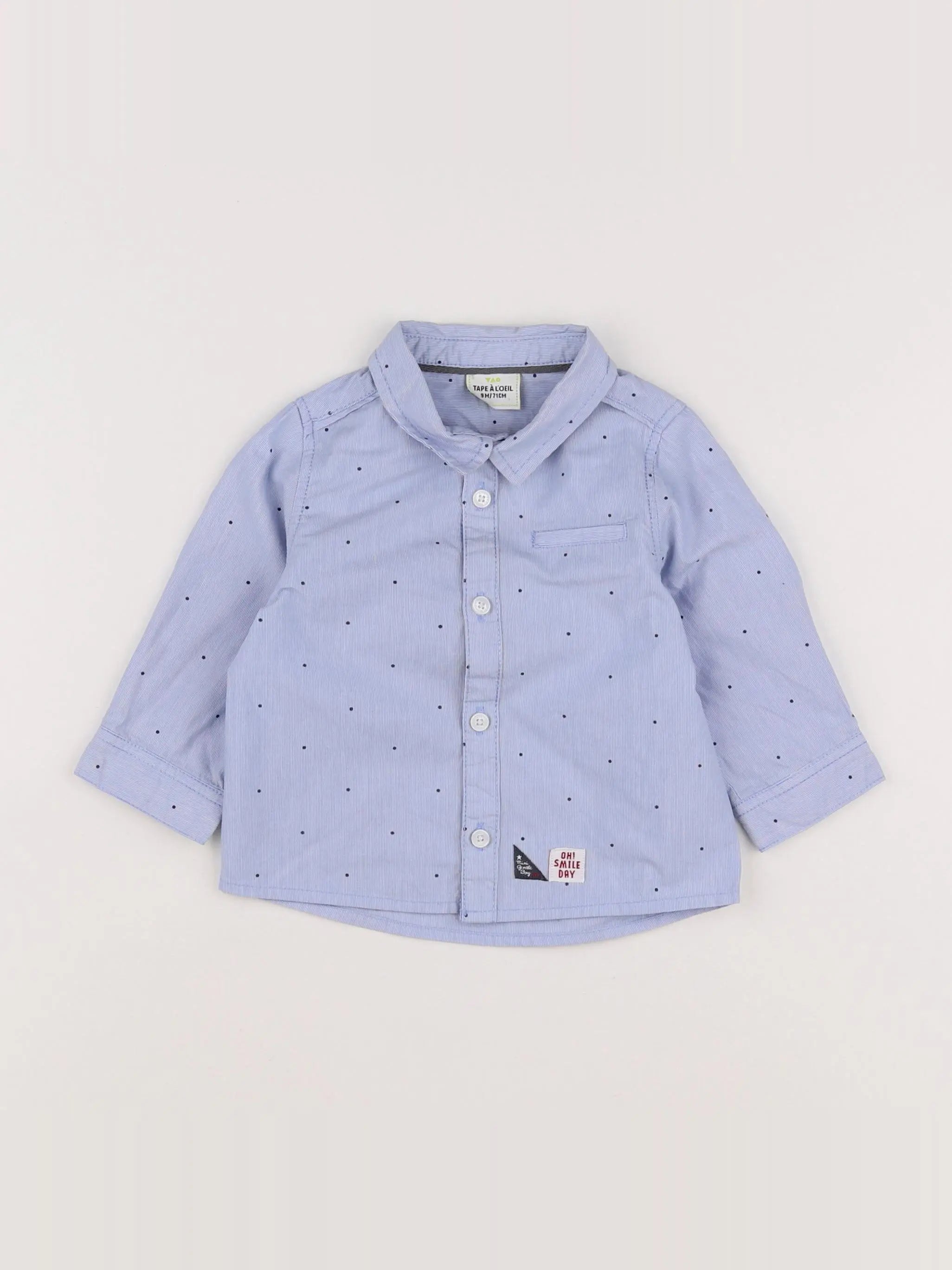 Tape à l'oeil - chemise bleu - 9 mois