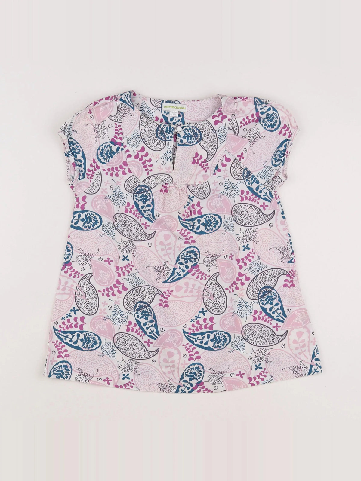 Vertbaudet - robe rose, bleu - 4 ans