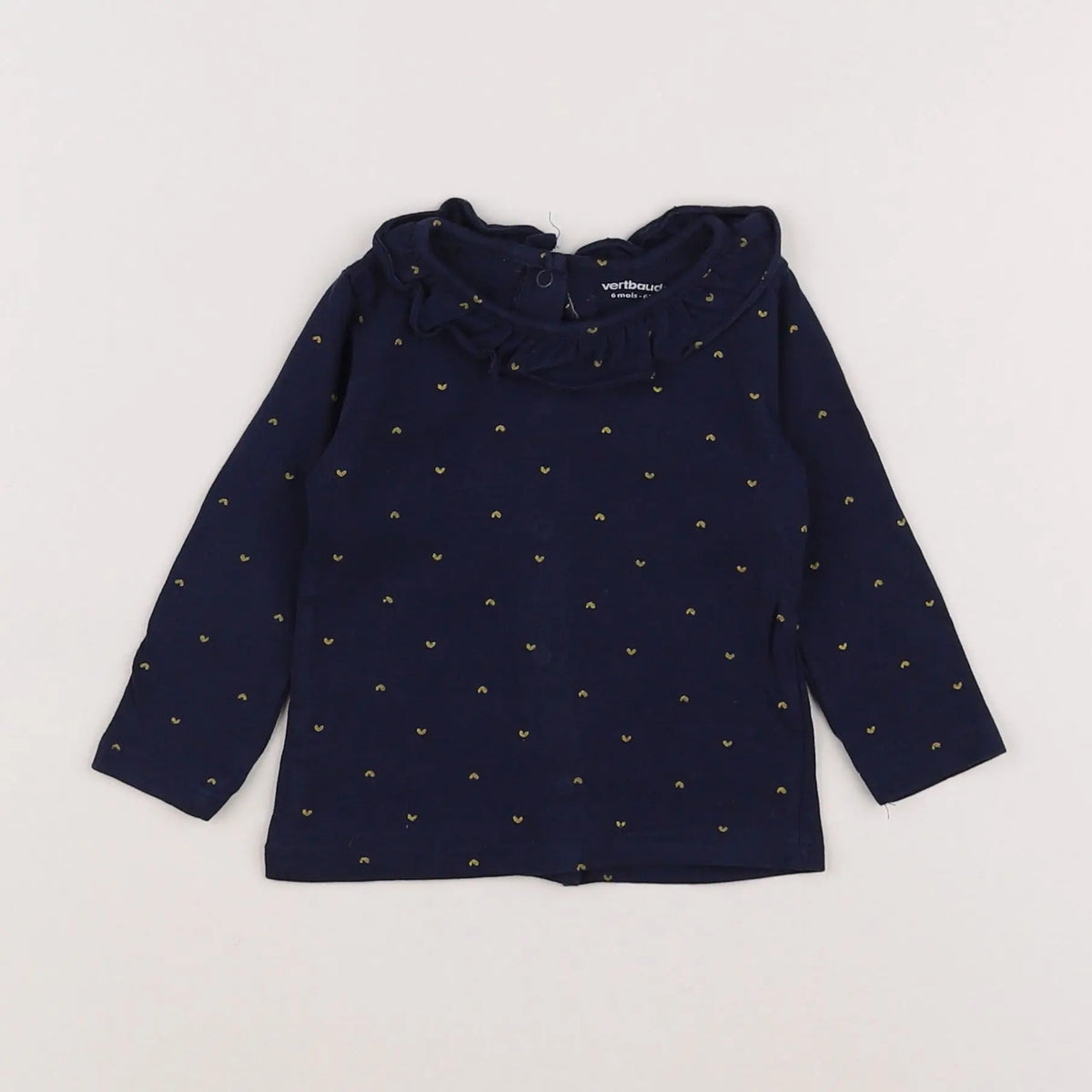 Vertbaudet - tee-shirt bleu, or - 6 mois